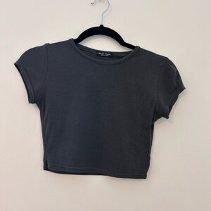 Nasty Gal Charcoal Crop Top